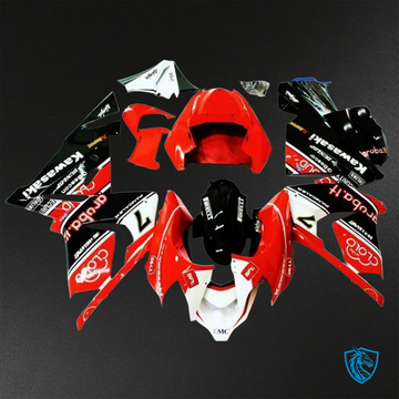Kawasaki Ninja ZX-10R (2004-2005) Red & Black Logos Fairings Kit - Aftermarket ABS Bodywork