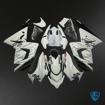 Kawasaki Ninja ZX-10R (2004-2005) White With Print - Custom ABS Fairing Kit