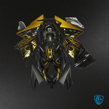 Kawasaki Ninja ZX-10R (2004-2005) Black & Yellow Flame ABS Bodywork - Fairings Kit