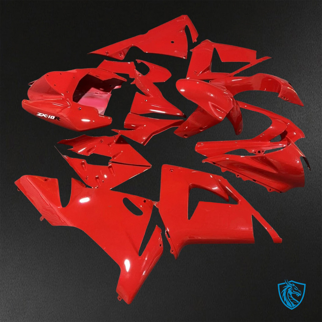 Kawasaki Ninja ZX-10R (2004-2005) Glossy Red Fairings Kit - Aftermarket ABS Bodywork
