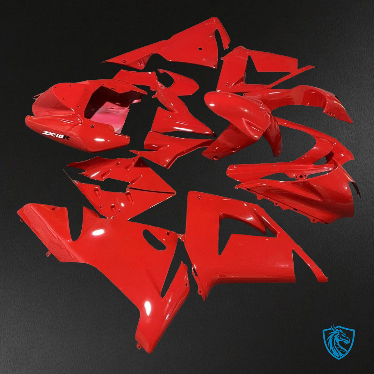 Kawasaki Ninja ZX-10R (2004-2005) Glossy Red Fairings Kit - Aftermarket ABS Bodywork