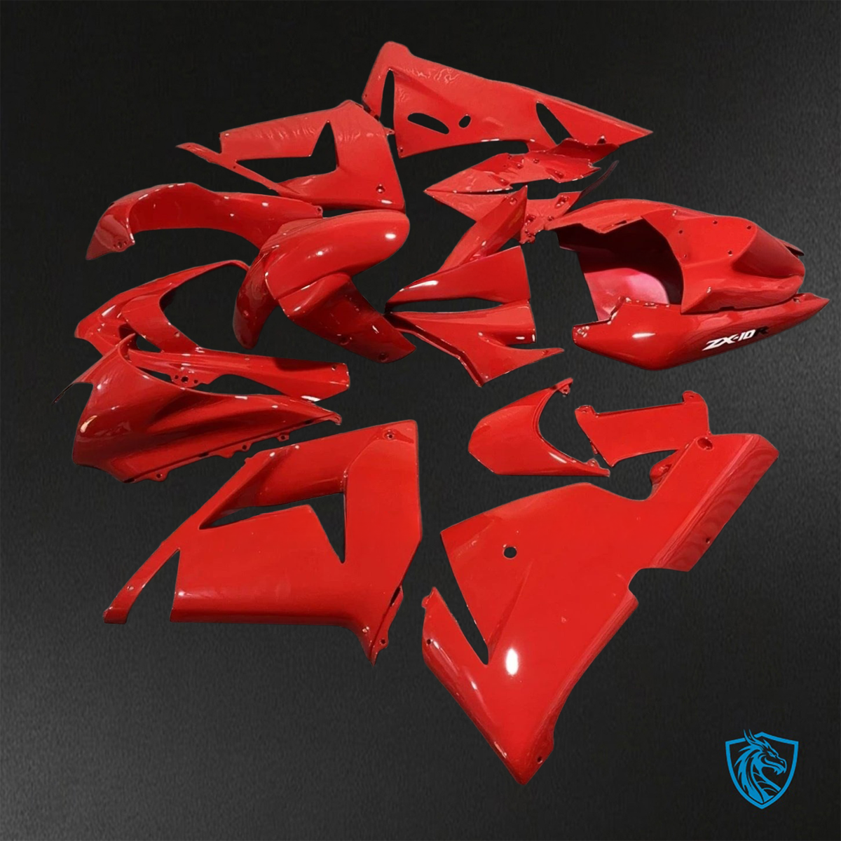 Kawasaki Ninja ZX-10R (2004-2005) Glossy Red Fairings Kit - Aftermarket ABS Bodywork