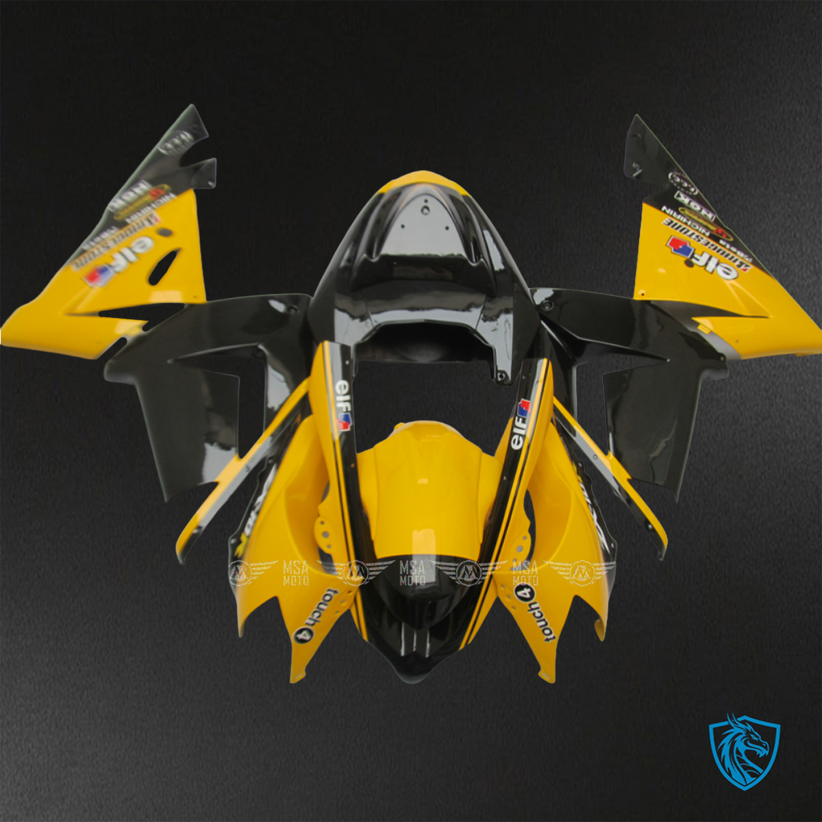 Kawasaki Ninja ZX-10R (2004-2005) Glossy Yellow & Black - Custom ABS Fairing Kit