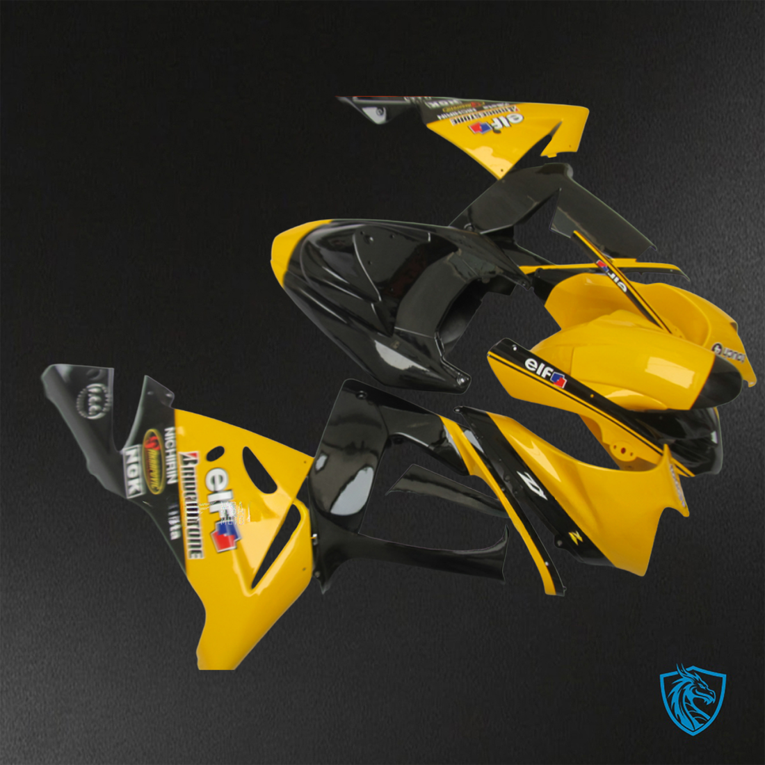 Kawasaki Ninja ZX-10R (2004-2005) Glossy Yellow & Black - Custom ABS Fairing Kit