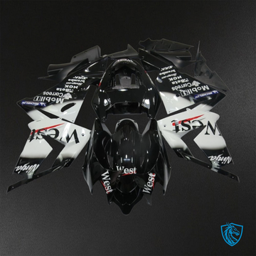 Kawasaki Ninja ZX-10R (2004-2005) Black & White ● West ABS Bodywork - Fairings Kit