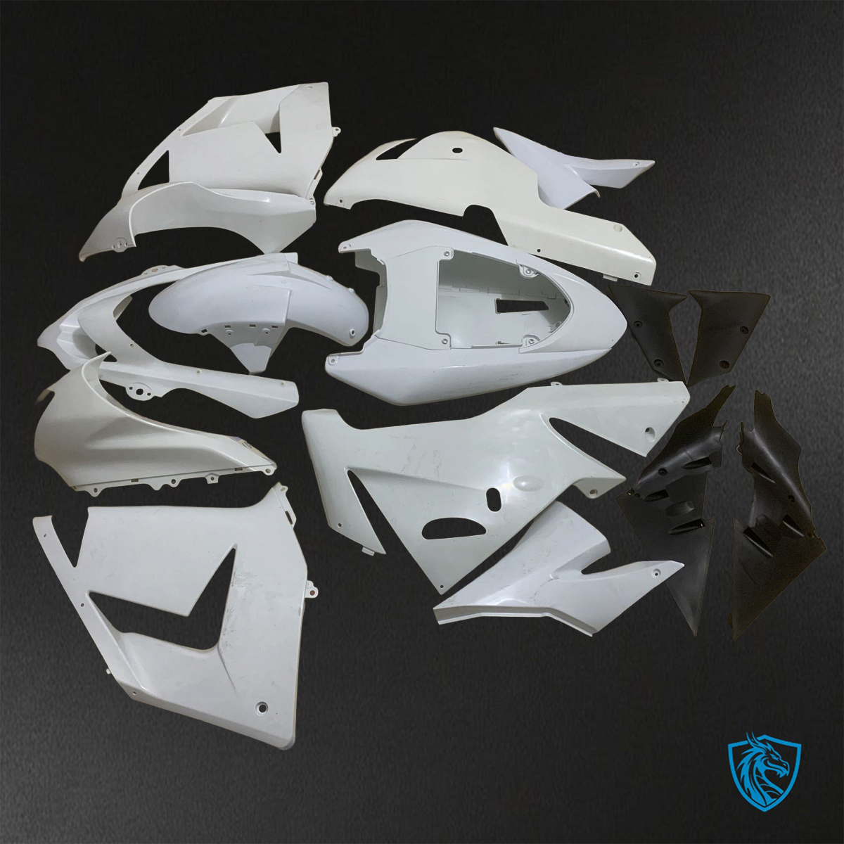 Kawasaki Ninja ZX-10R (2004-2005) White Fairings Kit - Aftermarket ABS Bodywork