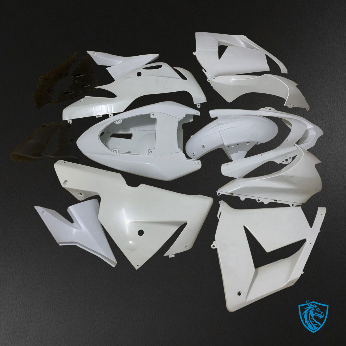 Kawasaki Ninja ZX-10R (2004-2005) White Fairings Kit - Aftermarket ABS Bodywork