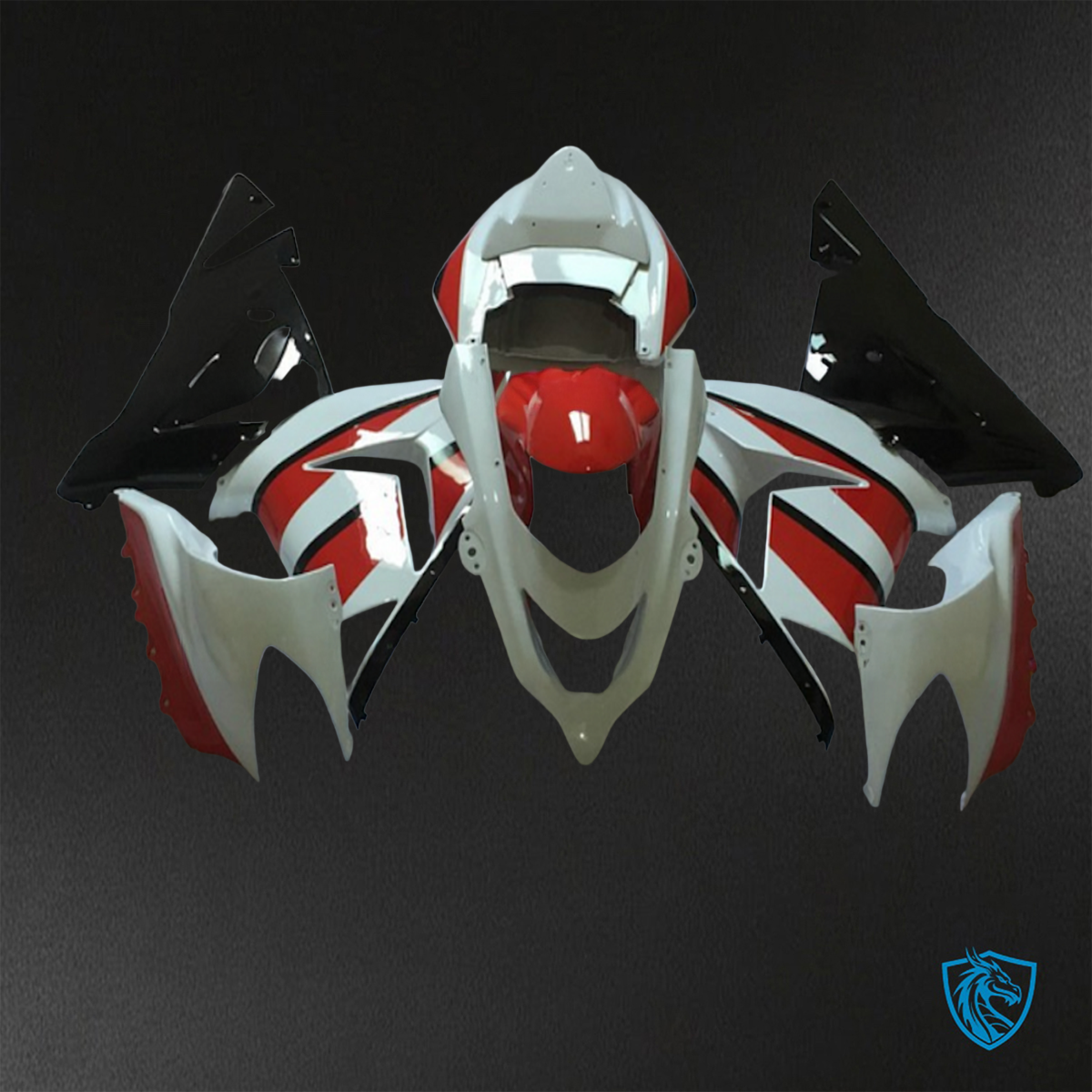 Kawasaki Ninja ZX-10R (2004-2005) White & Red - Replacement Motorcycle Fairings Kit