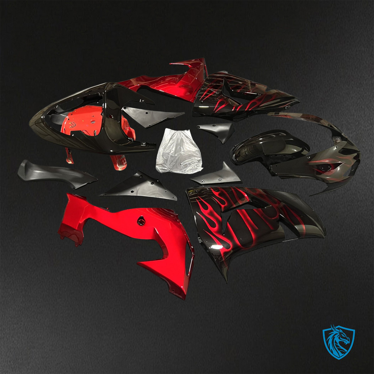 Kawasaki Ninja ZX-10R (2006-2007) Red & Black ABS Bodywork - Fairings Kit
