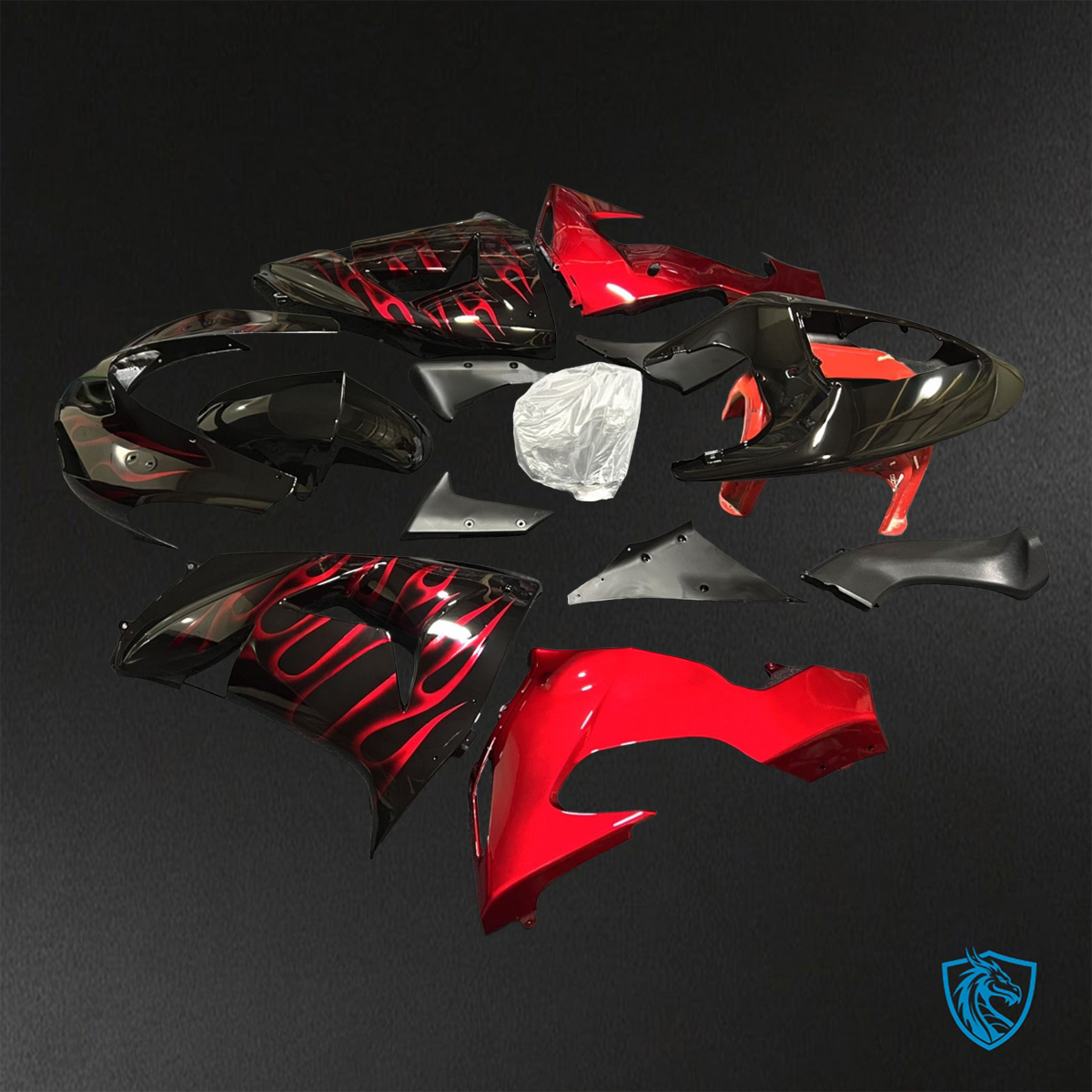 Kawasaki Ninja ZX-10R (2006-2007) Red & Black ABS Bodywork - Fairings Kit