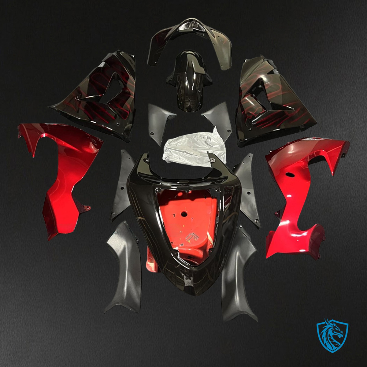 Kawasaki Ninja ZX-10R (2006-2007) Red & Black ABS Bodywork - Fairings Kit