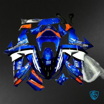 Kawasaki Ninja ZX-10R (2006-2007) Blue & Orange Fairings Kit - Aftermarket ABS Bodywork