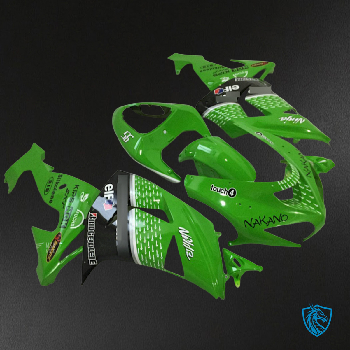 Kawasaki Ninja ZX-10R (2006-2007) Green - Replacement Motorcycle Fairings Kit