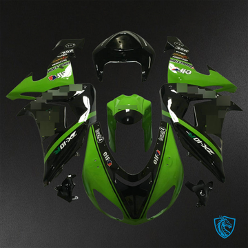 Kawasaki Ninja ZX-10R (2006-2007) Green & Black Fairings Kit - Aftermarket ABS Bodywork
