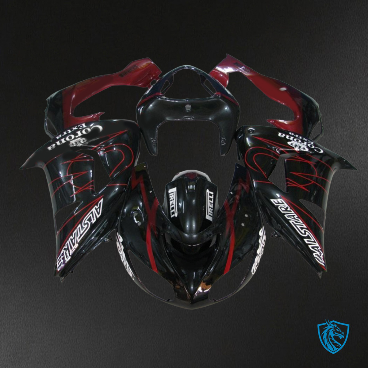 Kawasaki Ninja ZX-10R (2006-2007) Black & Red ABS Bodywork - Fairings Kit