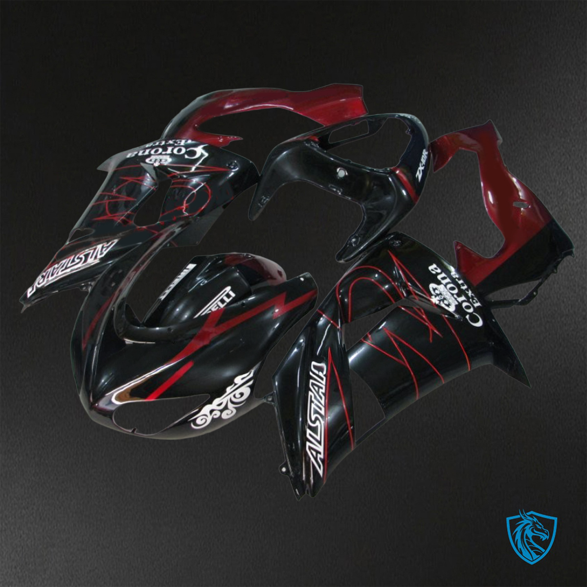 Kawasaki Ninja ZX-10R (2006-2007) Black & Red ABS Bodywork - Fairings Kit