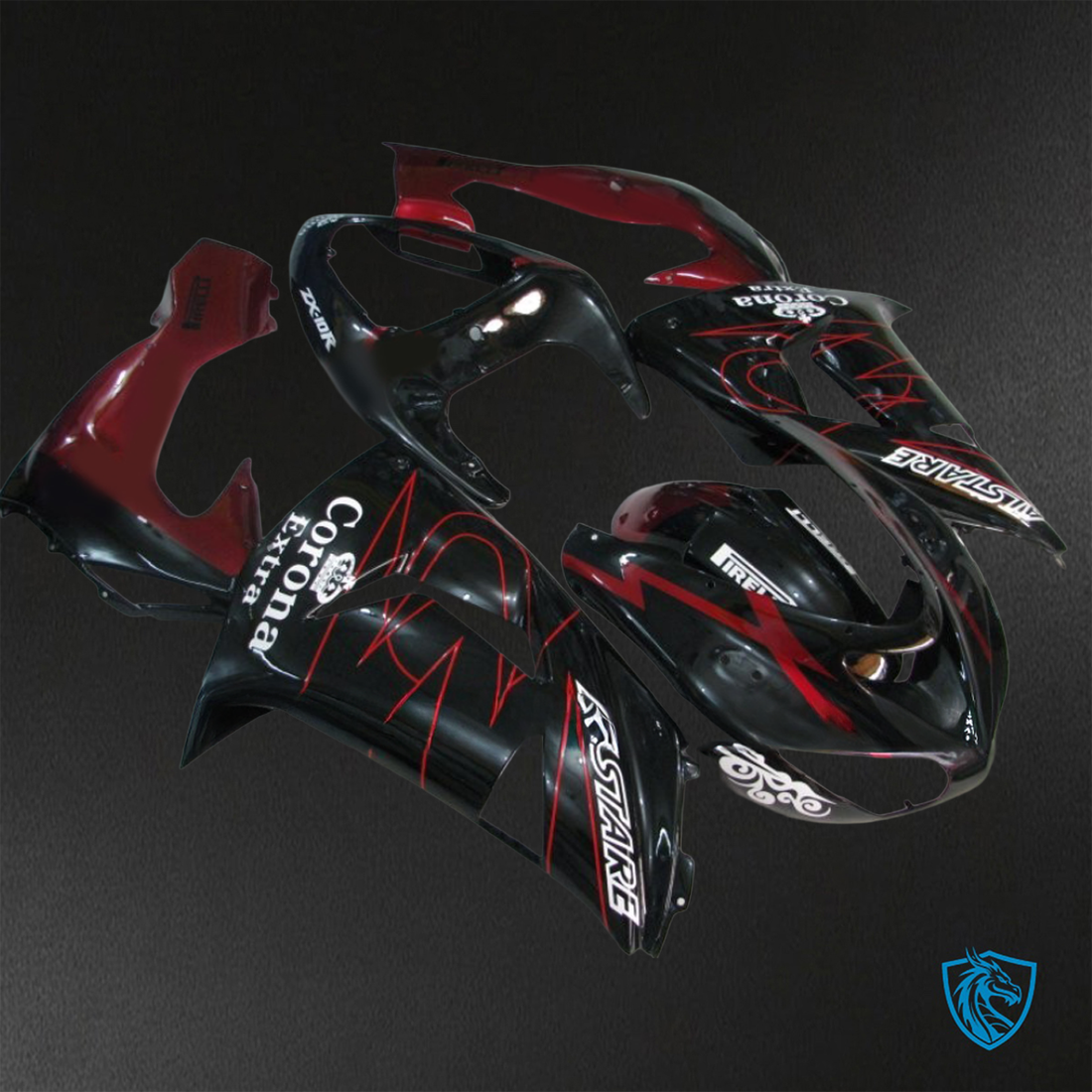 Kawasaki Ninja ZX-10R (2006-2007) Black & Red ABS Bodywork - Fairings Kit