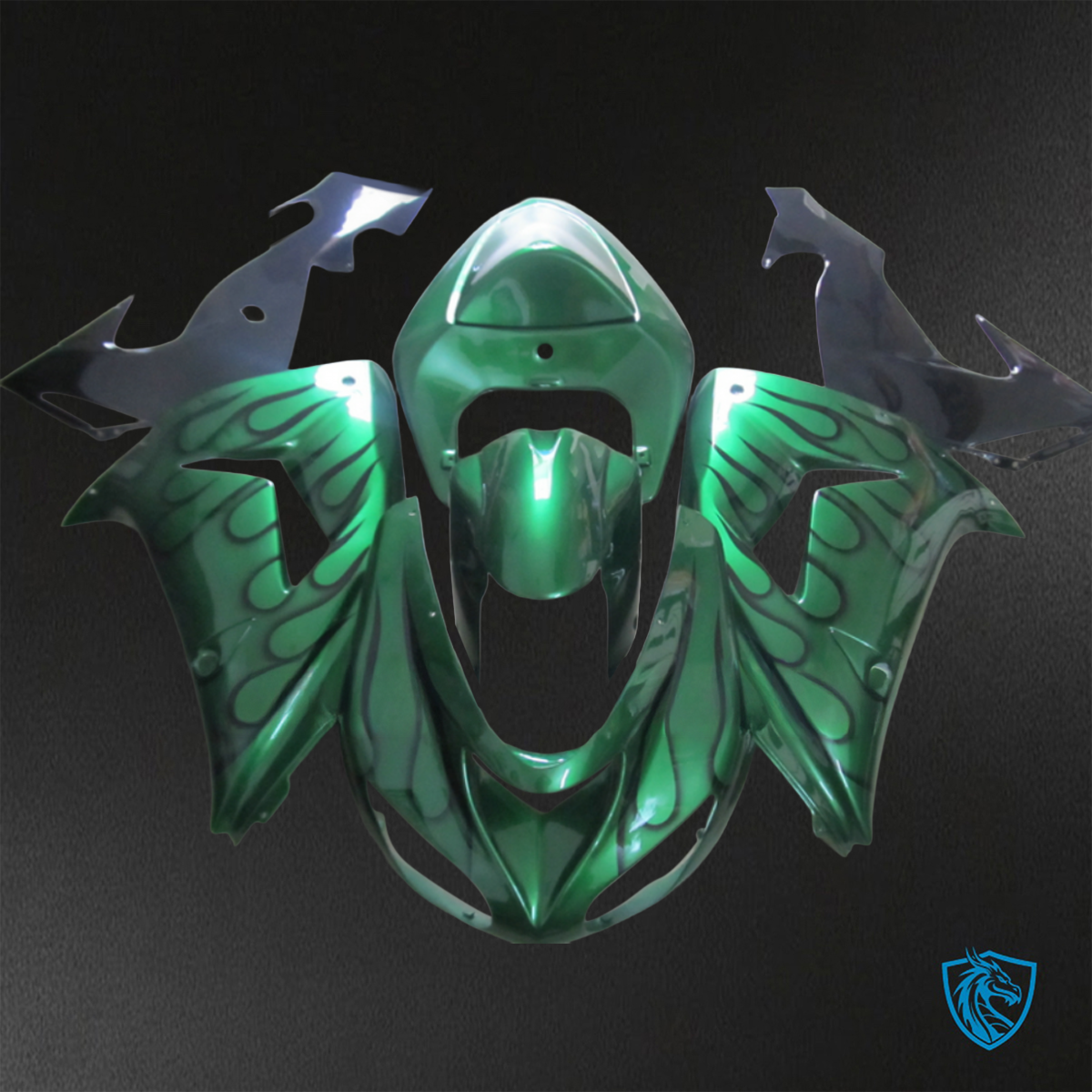Kawasaki Ninja ZX-10R (2006-2007) Green & Black - Custom ABS Fairing Kit
