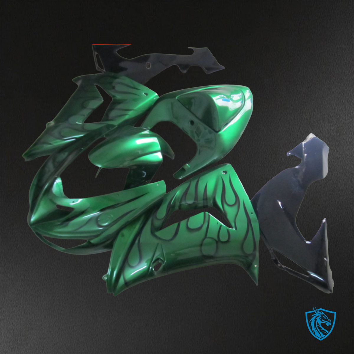 Kawasaki Ninja ZX-10R (2006-2007) Green & Black - Custom ABS Fairing Kit