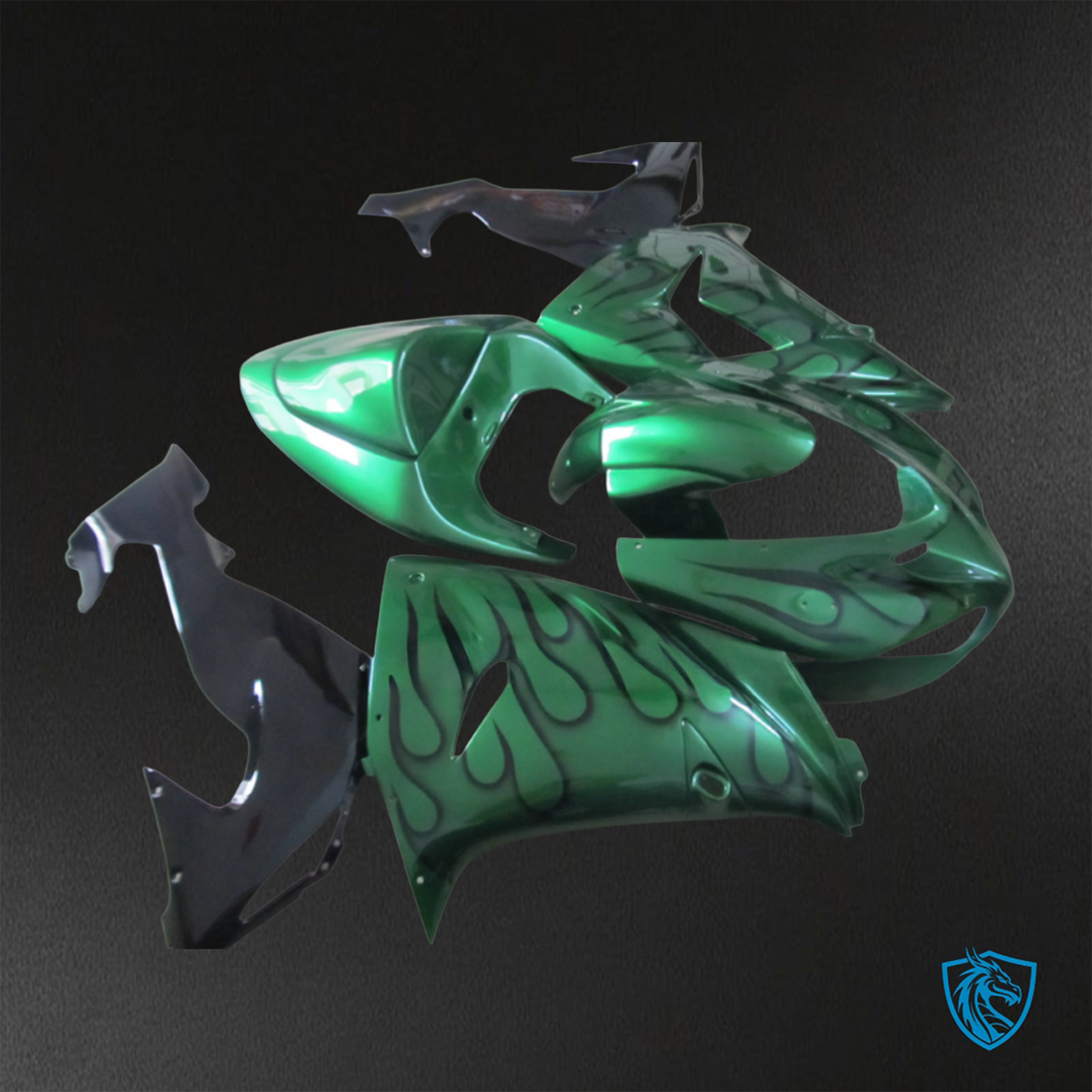 Kawasaki Ninja ZX-10R (2006-2007) Green & Black - Custom ABS Fairing Kit
