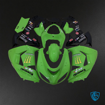 Kawasaki Ninja ZX-10R (2006-2007) Green & Black ABS Bodywork - Fairings Kit