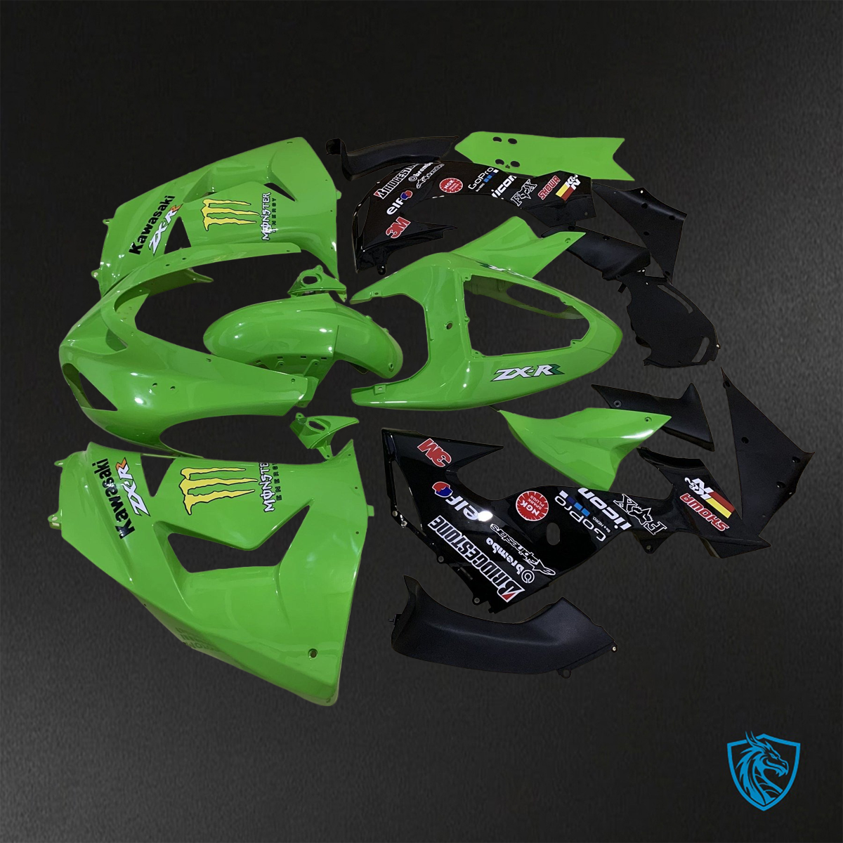Kawasaki Ninja ZX-10R (2006-2007) Green & Black ABS Bodywork - Fairings Kit