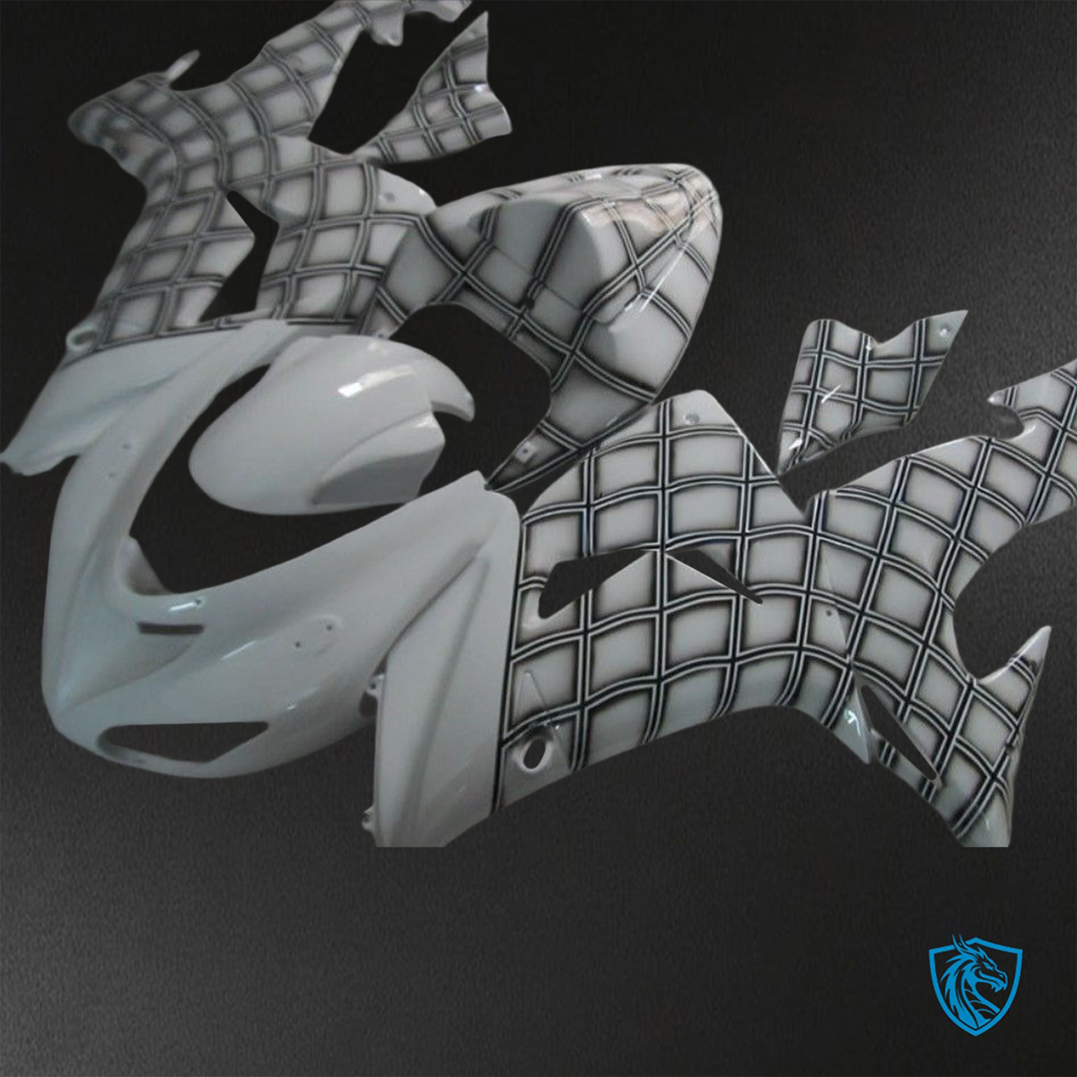 Kawasaki Ninja ZX-10R (2006-2007) White & Black - Replacement Motorcycle Fairings Kit