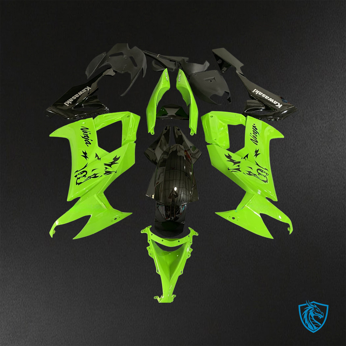 Kawasaki Ninja ZX-10R (2008-2010) Gloss Green & Black - Replacement Motorcycle Fairings Kit