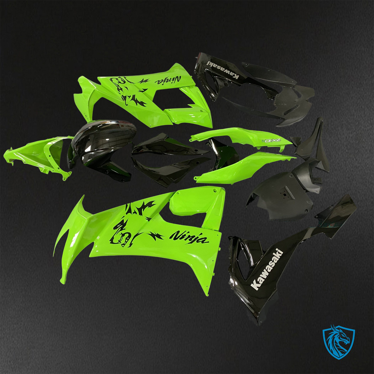 Kawasaki Ninja ZX-10R (2008-2010) Gloss Green & Black - Replacement Motorcycle Fairings Kit