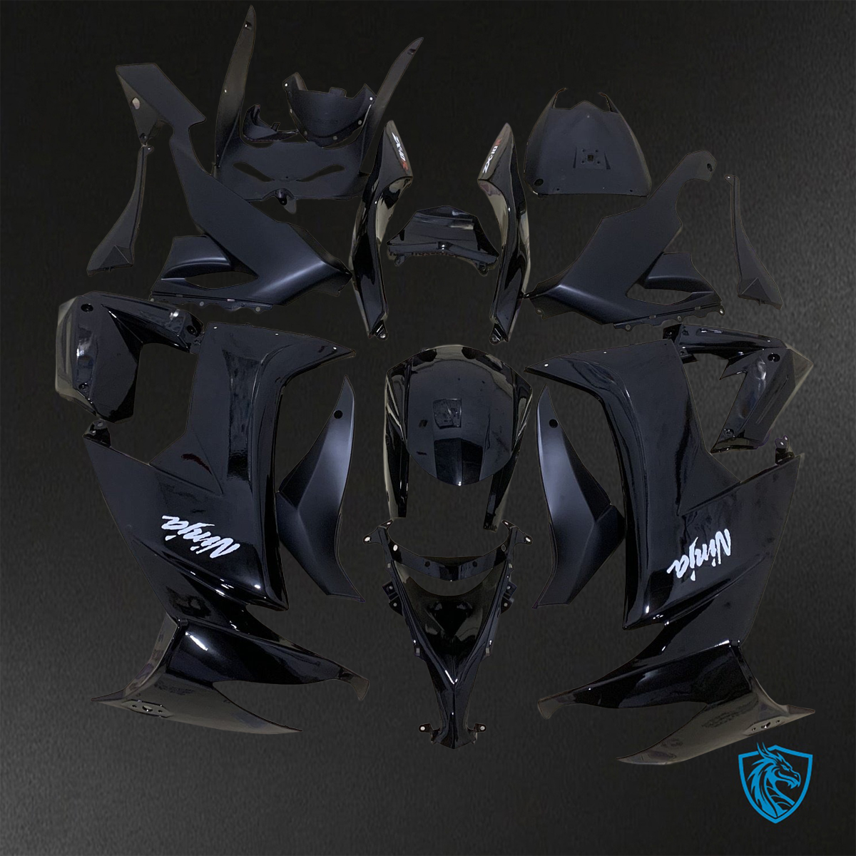 Kawasaki Ninja ZX-10R (2008-2010) Black - Custom ABS Fairing Kit