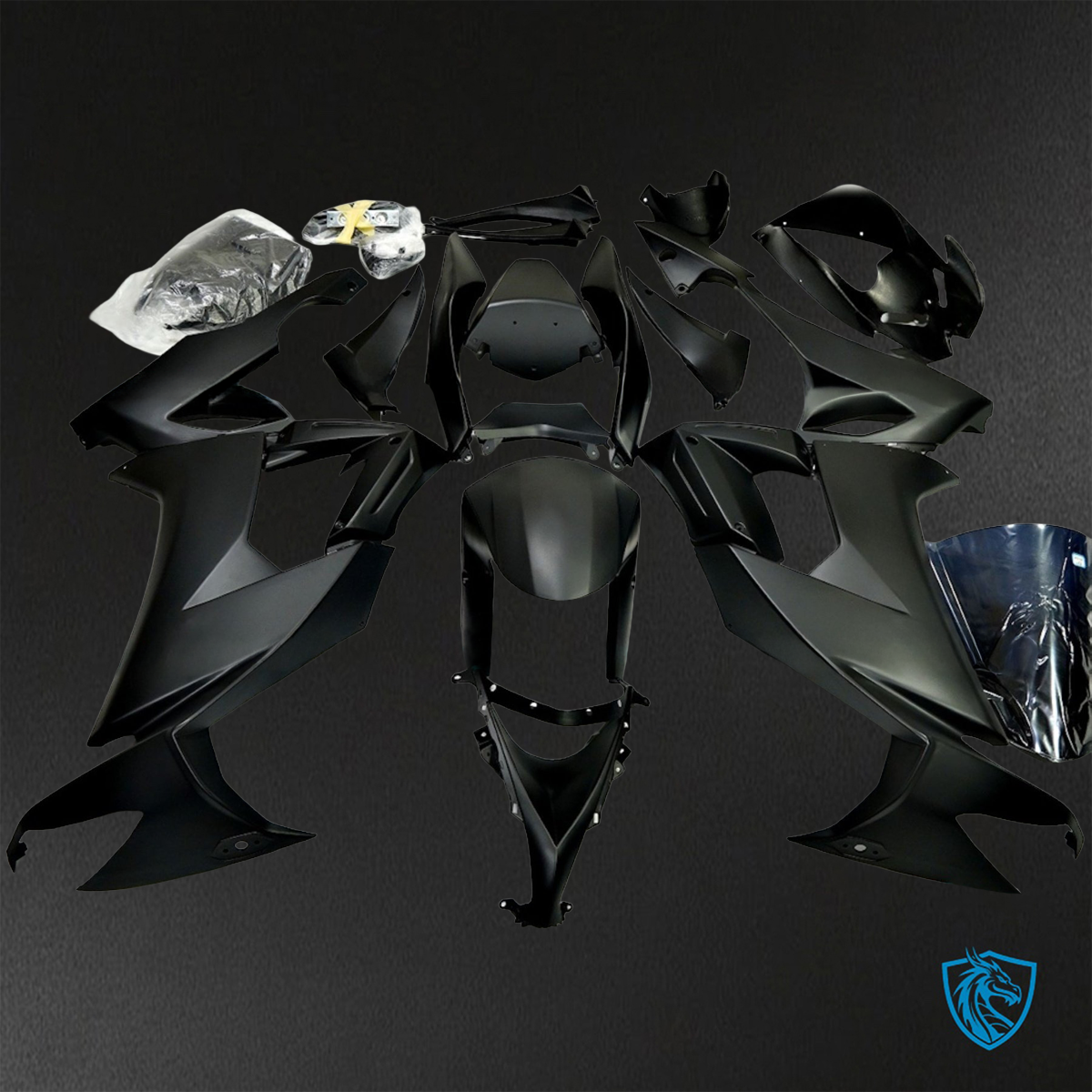 Kawasaki Ninja ZX-10R (2008-2010) Matte Black ABS Bodywork - Fairings Kit