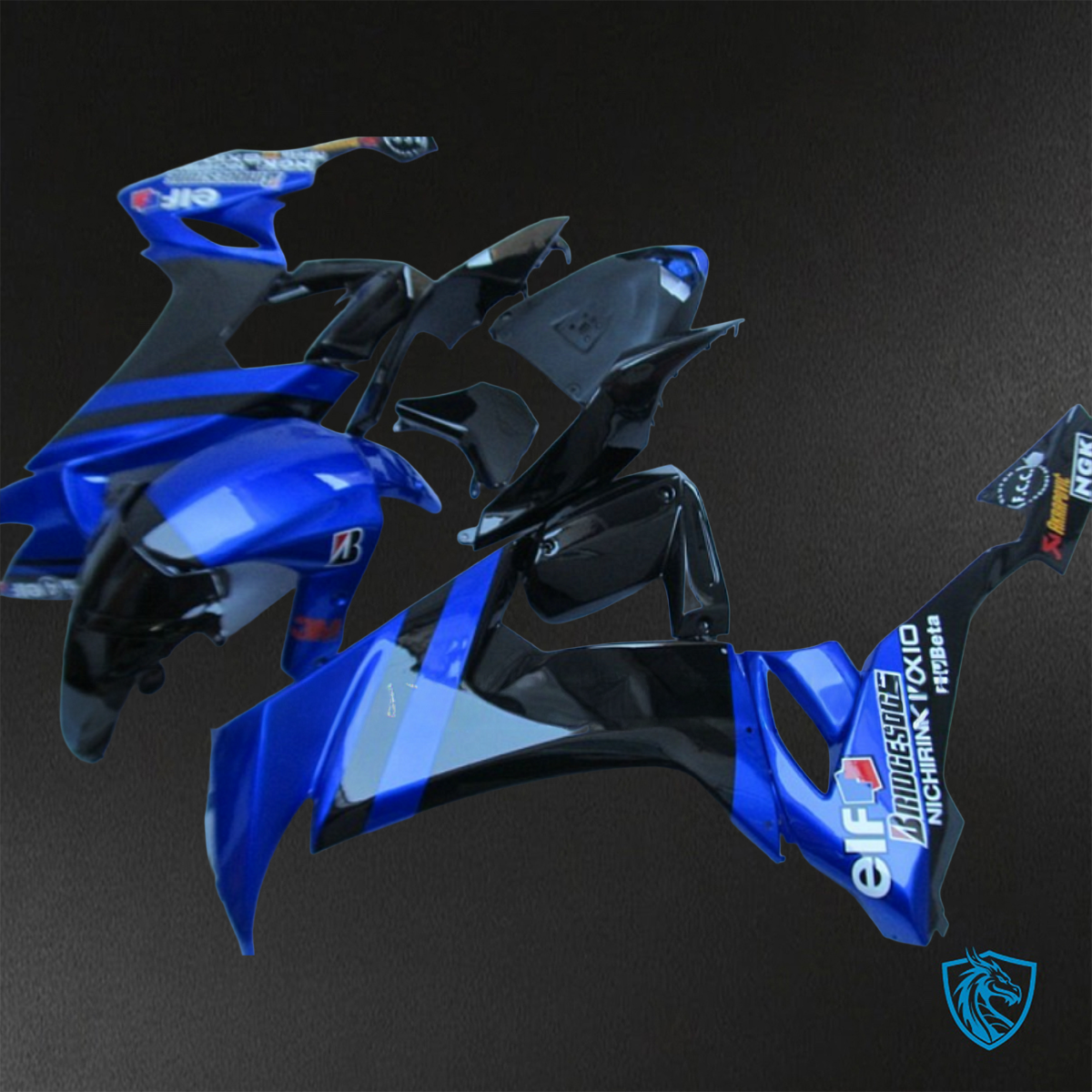 Kawasaki Ninja ZX-10R (2008-2010) Blue & Black Fairings Kit - Aftermarket ABS Bodywork