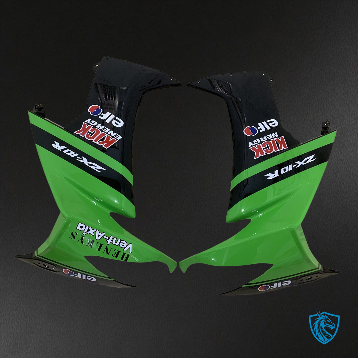 Kawasaki Ninja ZX-10R (2008-2010) Green, Black & Red Fairings Kit - Aftermarket ABS Bodywork