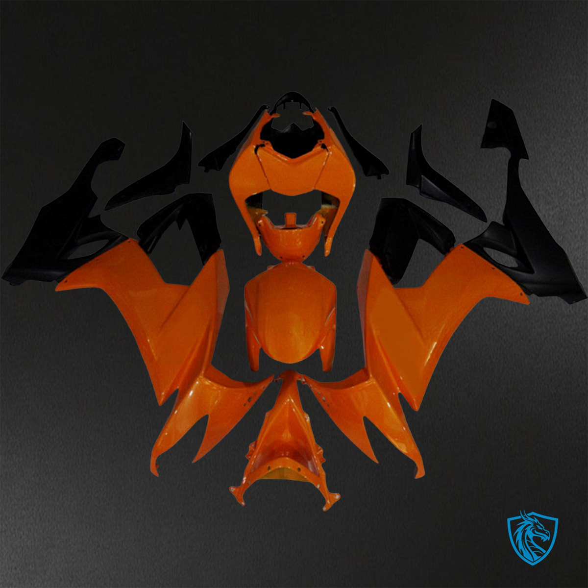 Kawasaki Ninja ZX-10R (2008-2010) Orange & Black - Custom ABS Fairing Kit
