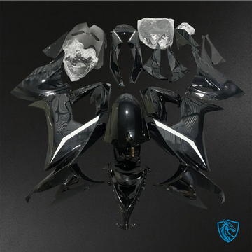 Kawasaki Ninja ZX-10R (2008-2010) Black & White Fairings Kit - Aftermarket ABS Bodywork