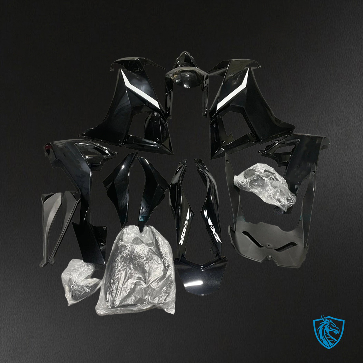 Kawasaki Ninja ZX-10R (2008-2010) Black & White Fairings Kit - Aftermarket ABS Bodywork