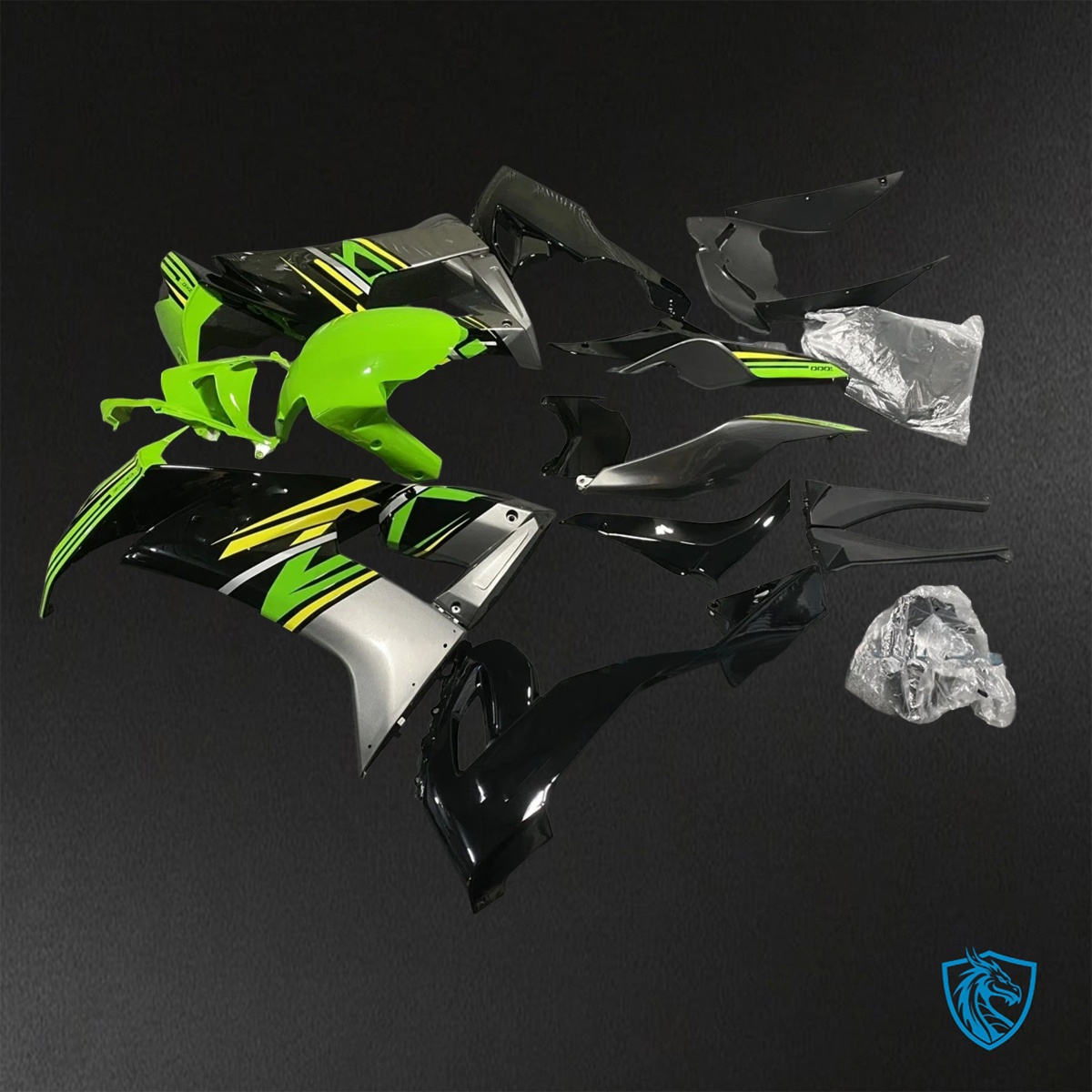 Kawasaki Ninja ZX-10R (2008-2010) Green & Black - Custom ABS Fairing Kit