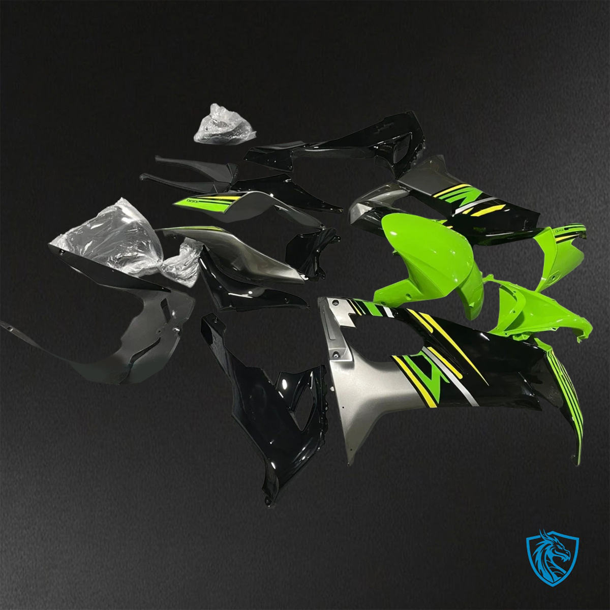 Kawasaki Ninja ZX-10R (2008-2010) Green & Black - Custom ABS Fairing Kit