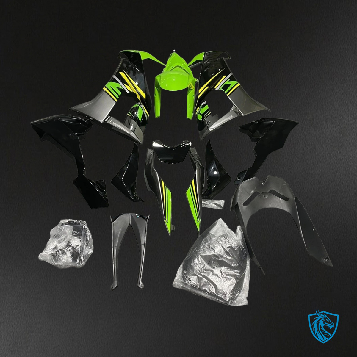 Kawasaki Ninja ZX-10R (2008-2010) Green & Black - Custom ABS Fairing Kit