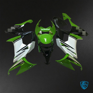 Kawasaki Ninja ZX-10R (2008-2010) Glossy Green & White Fairings Kit - Aftermarket ABS Bodywork