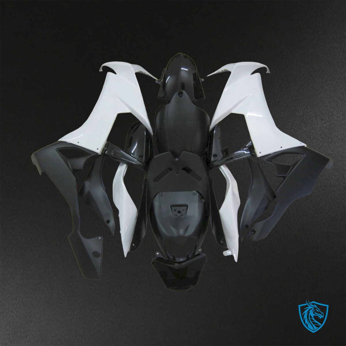 Kawasaki Ninja ZX-10R (2008-2010) Black & White - Replacement Motorcycle Fairings Kit
