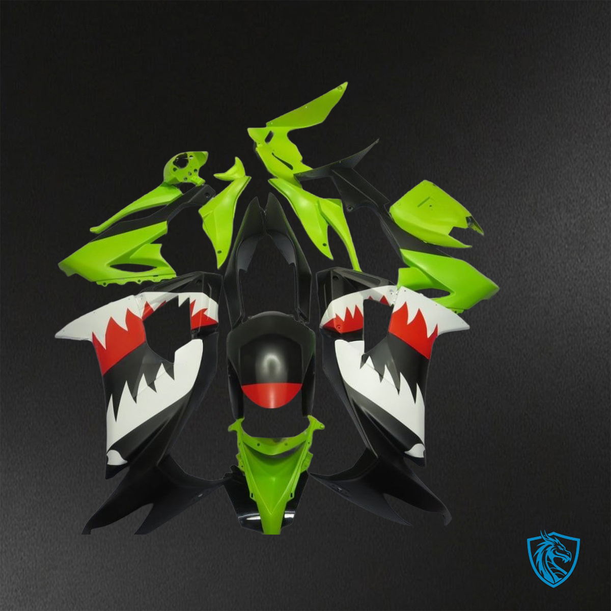 Kawasaki Ninja ZX-10R (2008-2010) Green ● Shark - Custom ABS Fairing Kit