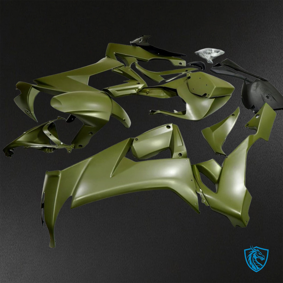 Kawasaki Ninja ZX-10R (2008-2010) Matte Green Fairings Kit - Aftermarket ABS Bodywork