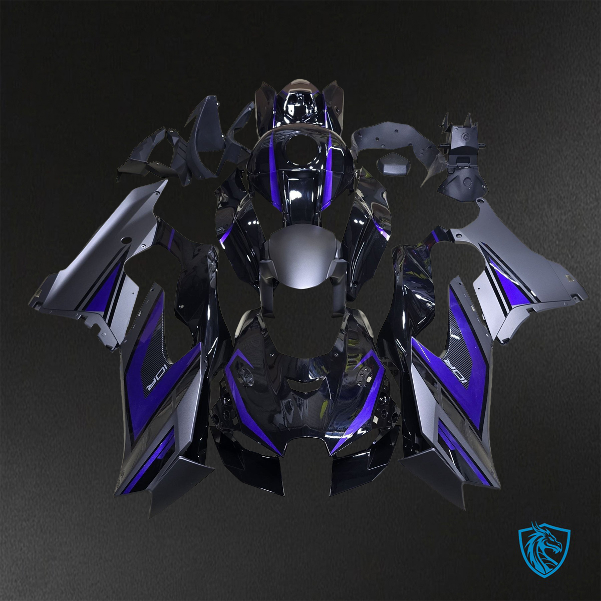 Kawasaki Ninja ZX-10R (2021-2023) Black, Gray & Purple Fairing Kit - ABS Bodywork