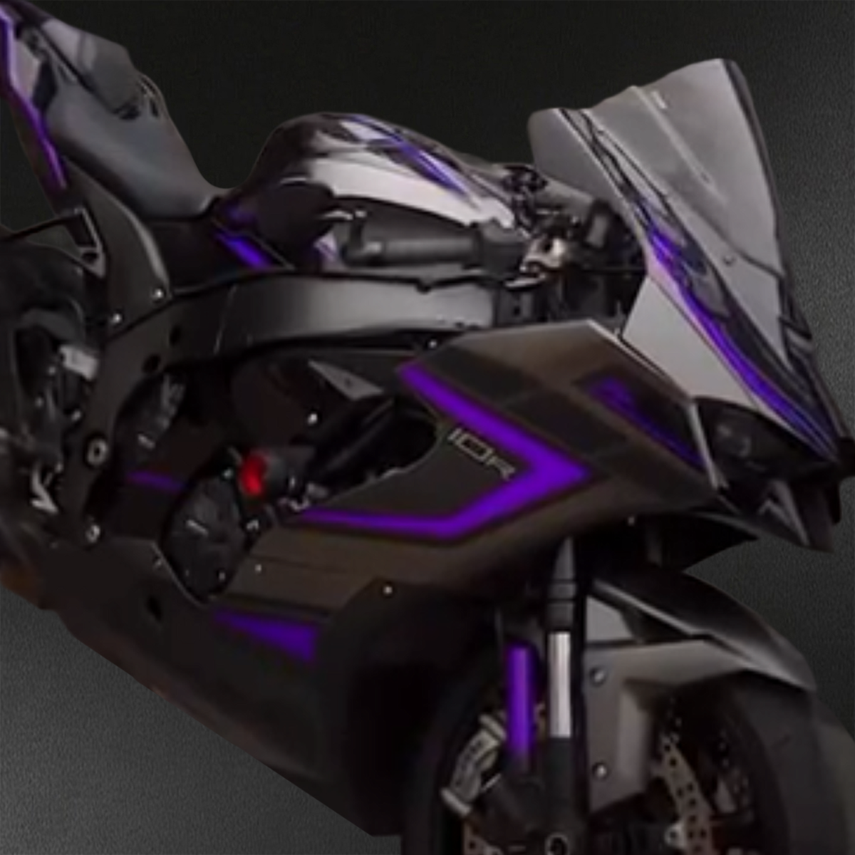 Kawasaki Ninja ZX-10R (2021-2023) Black, Gray & Purple Fairing Kit - ABS Bodywork