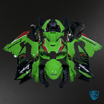 Kawasaki Ninja ZX-10R (2021-2023) Glossy Green, Black & Red Fairing Kit - Aftermarket ABS Bodywork