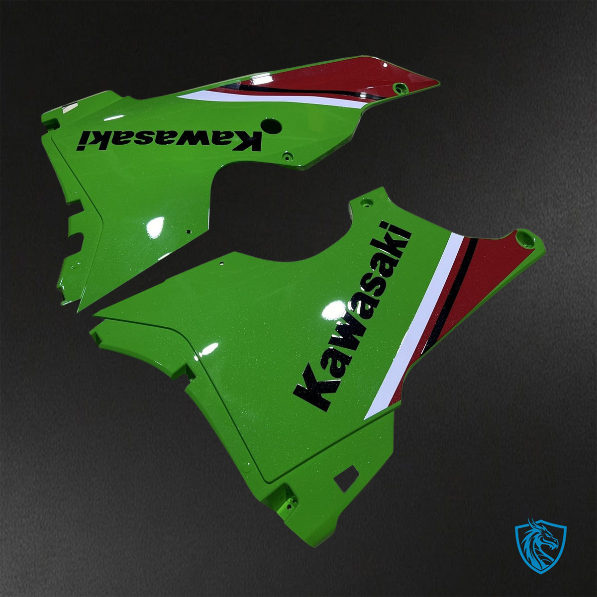 Kawasaki Ninja ZX-10R (2021-2023) Glossy Green, Black & Red Fairing Kit - Aftermarket ABS Bodywork