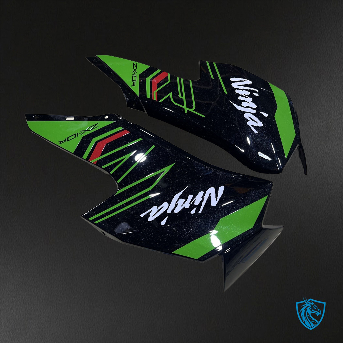 Kawasaki Ninja ZX-10R (2021-2023) Glossy Green, Black & Red Fairing Kit - Aftermarket ABS Bodywork