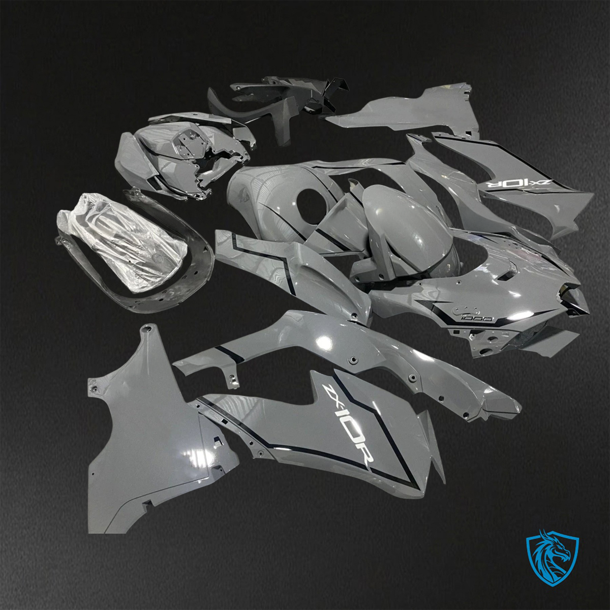 Kawasaki Ninja ZX-10R (2021-2023) Gray & Black - Replacement Motorcycle Fairings Kit