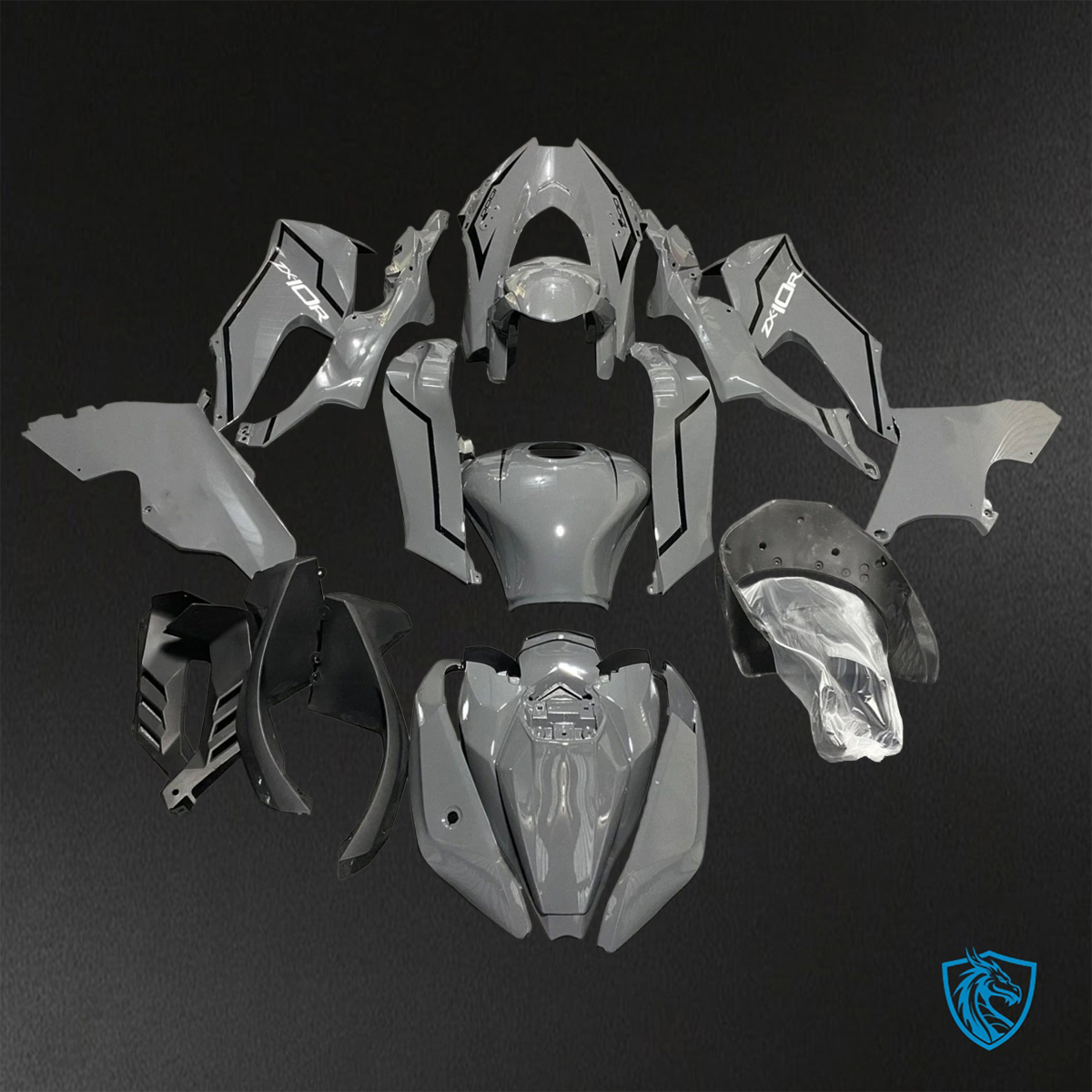 Kawasaki Ninja ZX-10R (2021-2023) Gray & Black - Replacement Motorcycle Fairings Kit